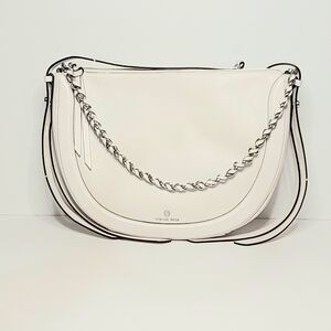 Michael Kors White Shoulder Bag with Silver Chain